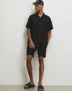 Black Regular Fit Stripe Cotton Shirt