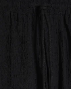 Black Regular Fit Textured Shorts