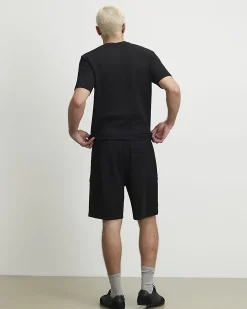 Black Regular Fit Textured Cargo Shorts