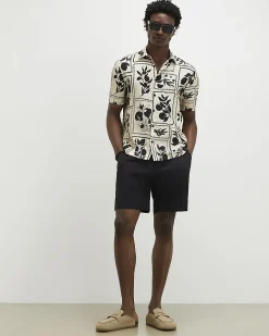 Black Regular Fit with Linen Shorts