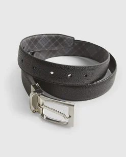 Black Reversible Check Belt