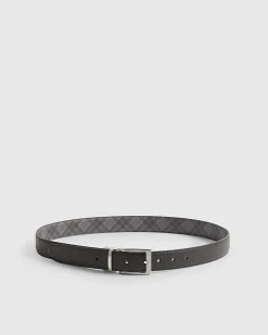 Black Reversible Check Belt
