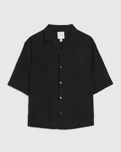 Black RI Studio Crinkle Shirt