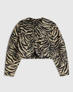 Black RI Studio Zebra Hair on Leather Jacket