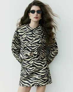 Black RI Studio Zebra Hair on Leather Jacket