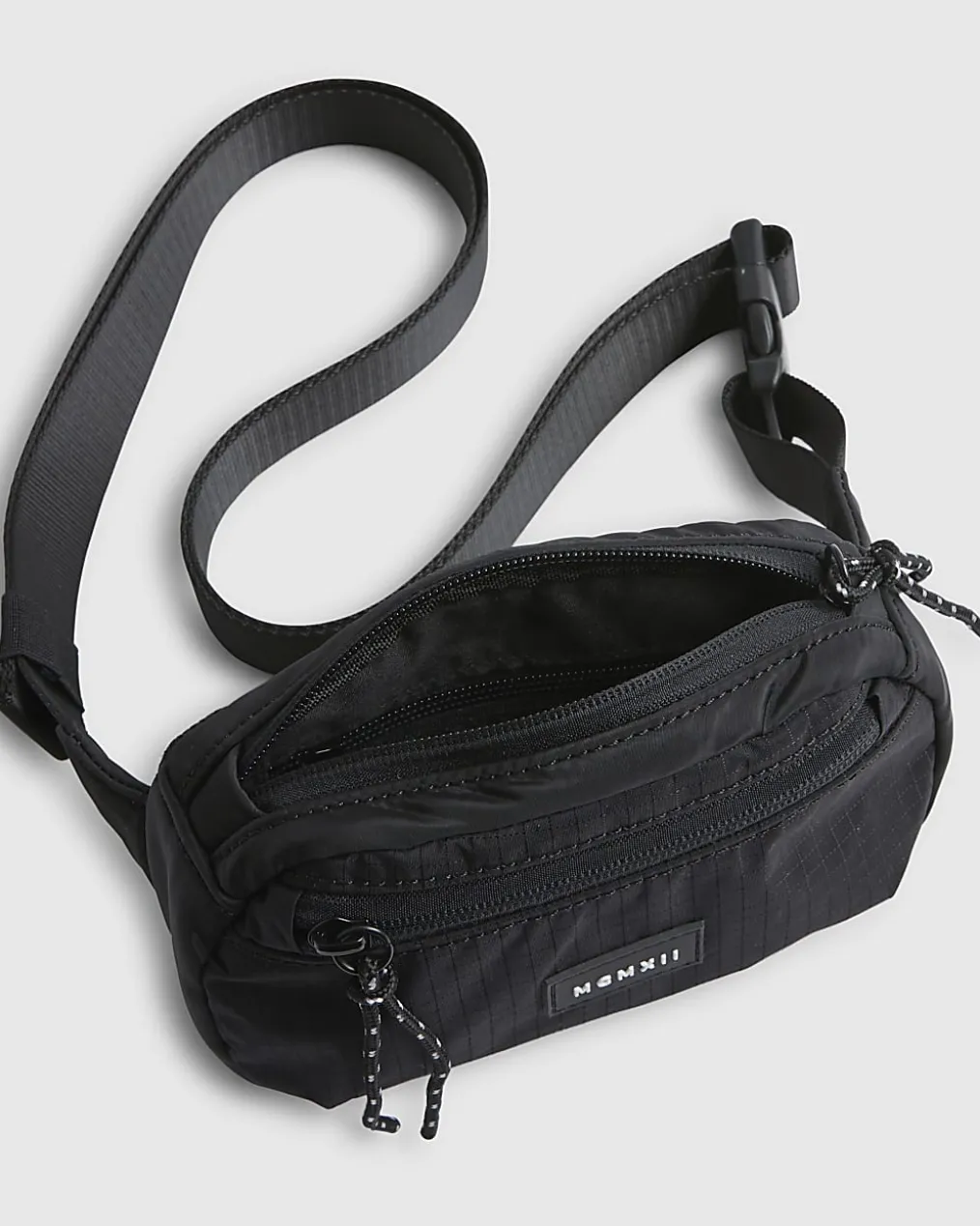 Black Ripstop Mini Crossbody Bag