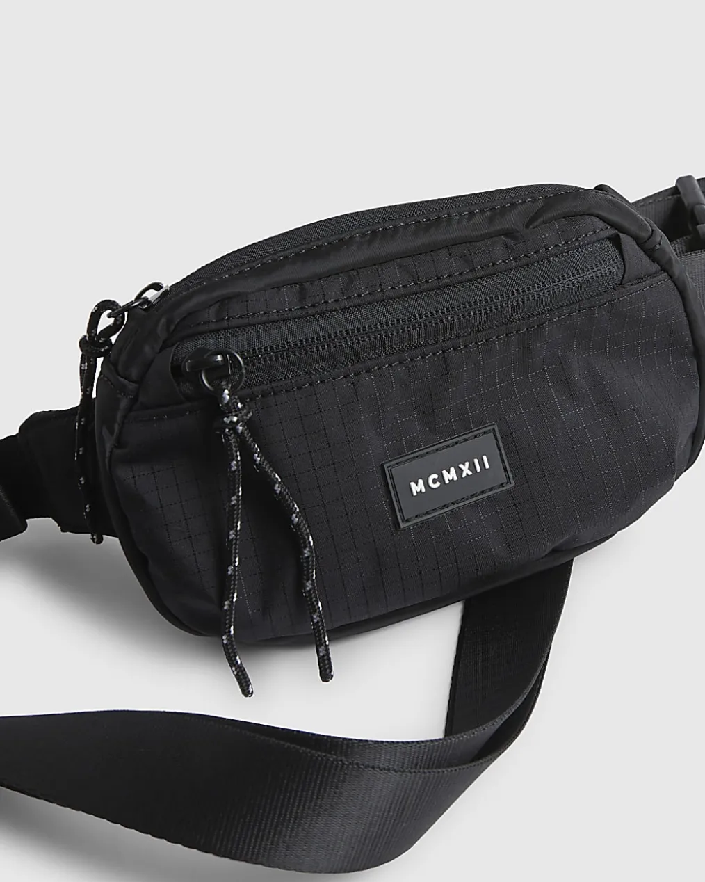 Black Ripstop Mini Crossbody Bag