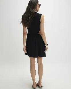 Black Ruched Cut Out Mini Dress