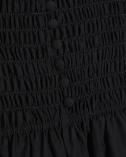 Black Shirred Midi dress