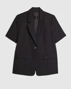 Black Short Sleeve Blazer