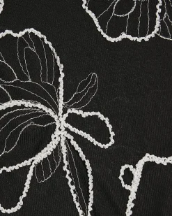 Black Short Sleeve Embroidered T-Shirt