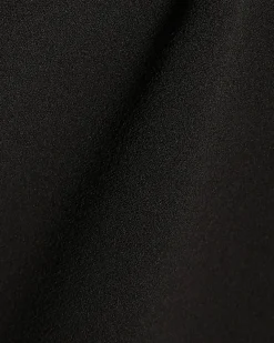 Black Short Sleeve Lace Trim Asymmetric Top