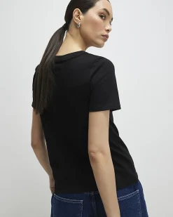 Black Short Sleeve Rue Saint Paradis T-shirt