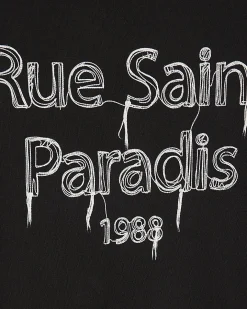 Black Short Sleeve Rue Saint Paradis T-shirt