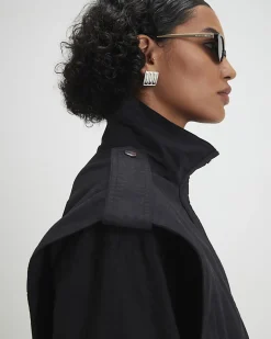 Black Shoulder Detail Bomber Jacket