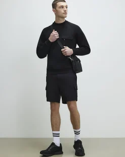 Black Skinny Fit Cargo Shorts