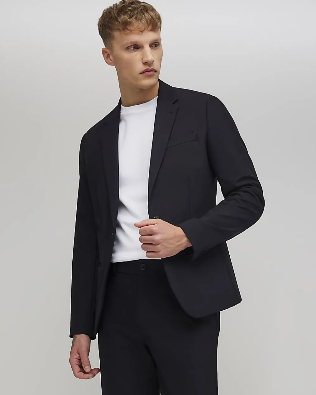 Black Skinny Fit Comfort Stretch Suit Jacket
