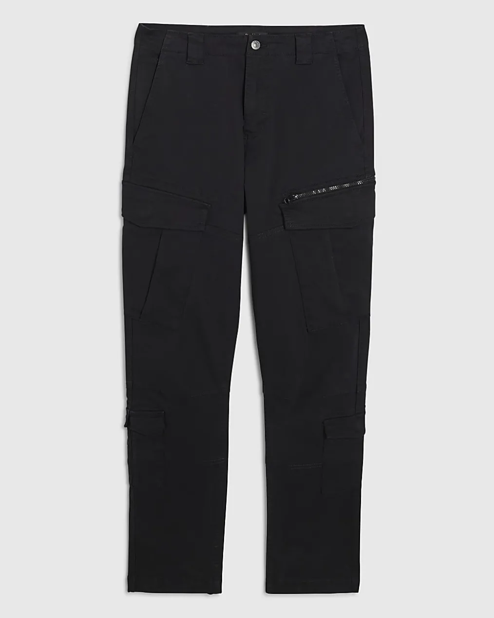 Black Skinny Fit Multi-Pocket Cargo Trousers