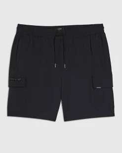 Black Skinny Fit Stretch Cargo Shorts