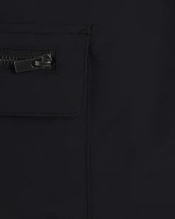 Black Skinny Fit Stretch Cargo Shorts