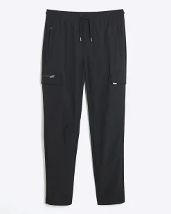 Black Skinny Fit Stretch Cargo Trousers