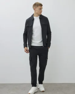 Black Skinny Fit Stretch Cargo Trousers