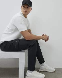 Black Skinny Fit Stretch Cargo Trousers