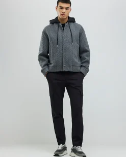 Black Skinny Stretch Smart Cargo Trousers
