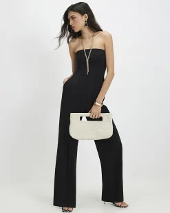 Black Sleeveless Bandeau Jumpsuit