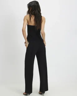 Black Sleeveless Bandeau Jumpsuit