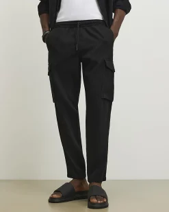 Black Slim Fit Cargo Trousers