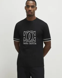 Black Slim Fit Casa Carta Pique T-Shirt