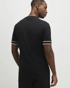 Black Slim Fit Casa Carta Pique T-Shirt