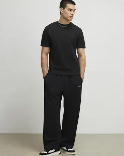 Black Slim Fit Cotton Textured T-Shirt