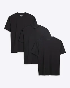 Black Slim Fit Crew Neck T-Shirts 3 Pack