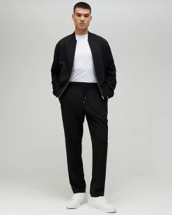 Black Slim Fit Elasticated Smart Joggers