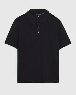 Black Slim Fit Essential Knit Polo Shirt