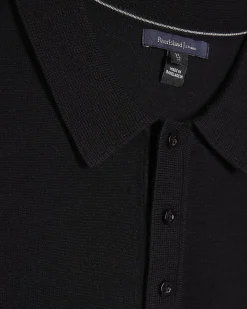 Black Slim Fit Essential Knit Polo Shirt