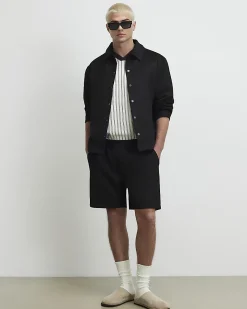 Black Slim Fit Faux Suedette Overshirt