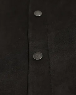 Black Slim Fit Faux Suedette Overshirt