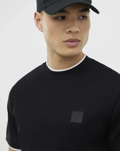Black Slim Fit Interlock Cotton T-Shirt