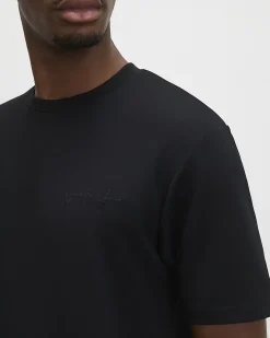 Black Slim Fit Interlock Crew Neck T-Shirt