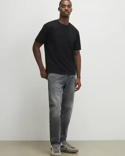 Black Slim Fit Interlock Crew Neck T-Shirt