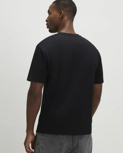 Black Slim Fit Interlock Crew Neck T-Shirt