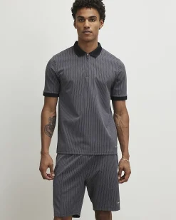 Black Slim Fit Jacquard Shorts