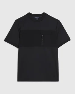 Black Slim Fit Nylon Pocket T-shirt