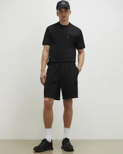 Black Slim Fit Nylon Pocket T-shirt