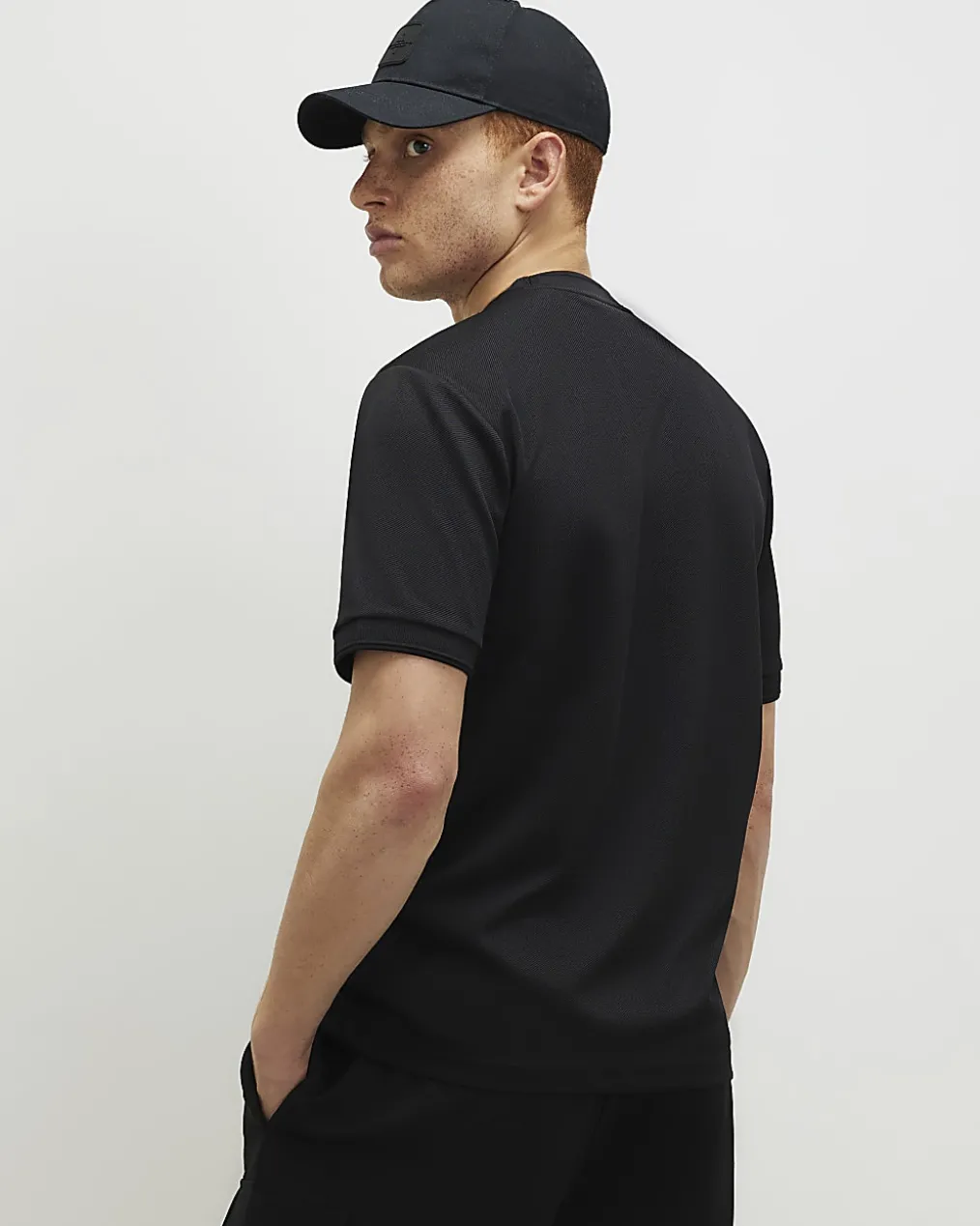 Black Slim Fit Nylon Pocket T-shirt