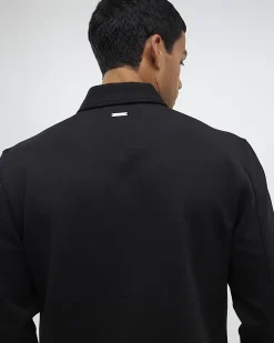 Black Slim Fit Premium Collared Overshirt