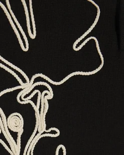 Black Slim Fit Rope Floral Polo Shirt
